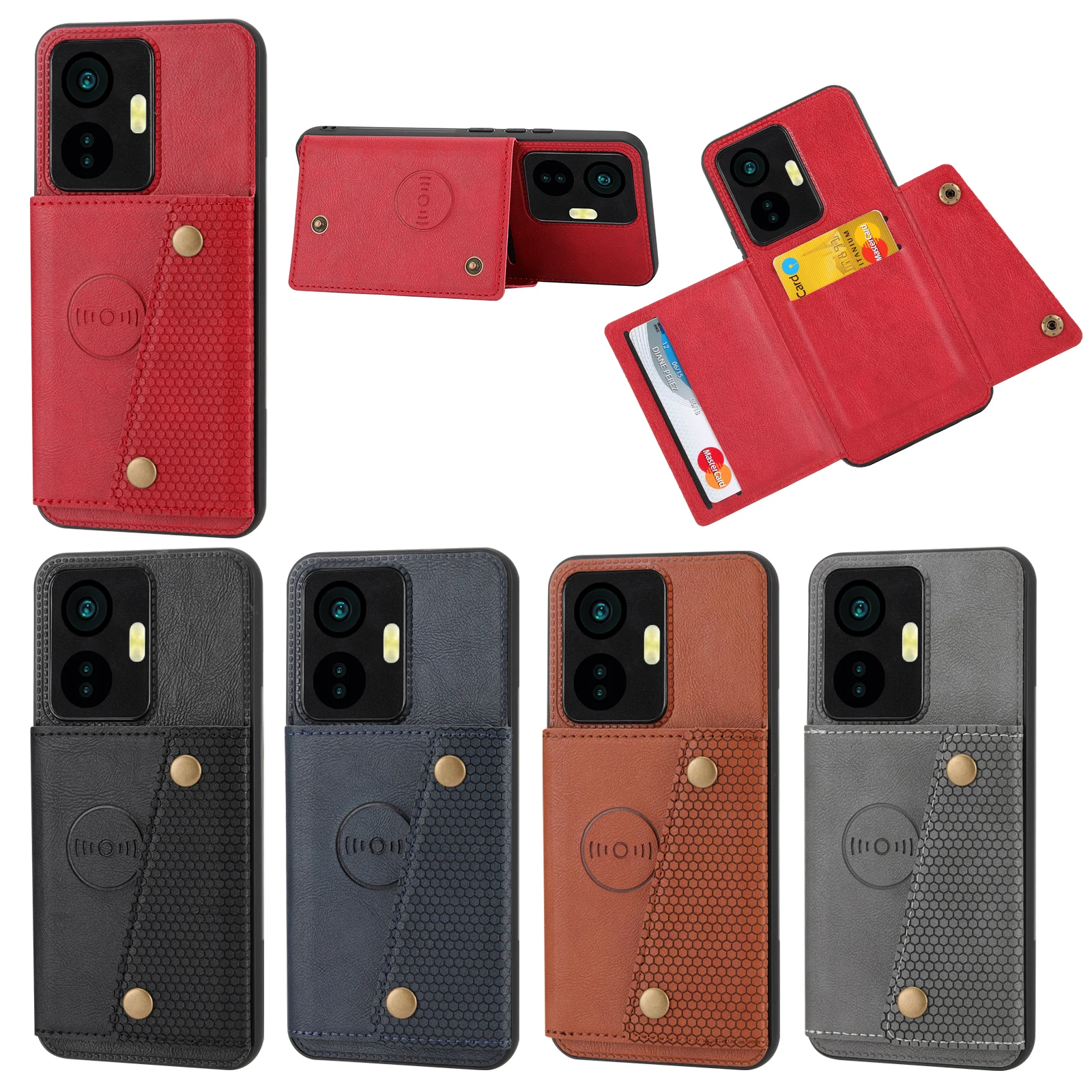 Кожаный силиконовый чехол для VIVO X27 X30 X50 X60 X70 X80 Pro Y31 2021 Y51 2020 Y11S Y12S Y21S Y33S, чехол-кошелек с отделением для карт