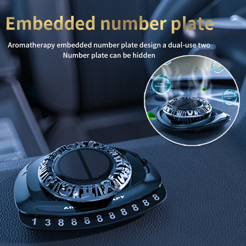 

Car Air Freshener Diffuser Solar Energy Perfume Purification Spray In Car Parking Card Phone Number Auto Interior Accessories