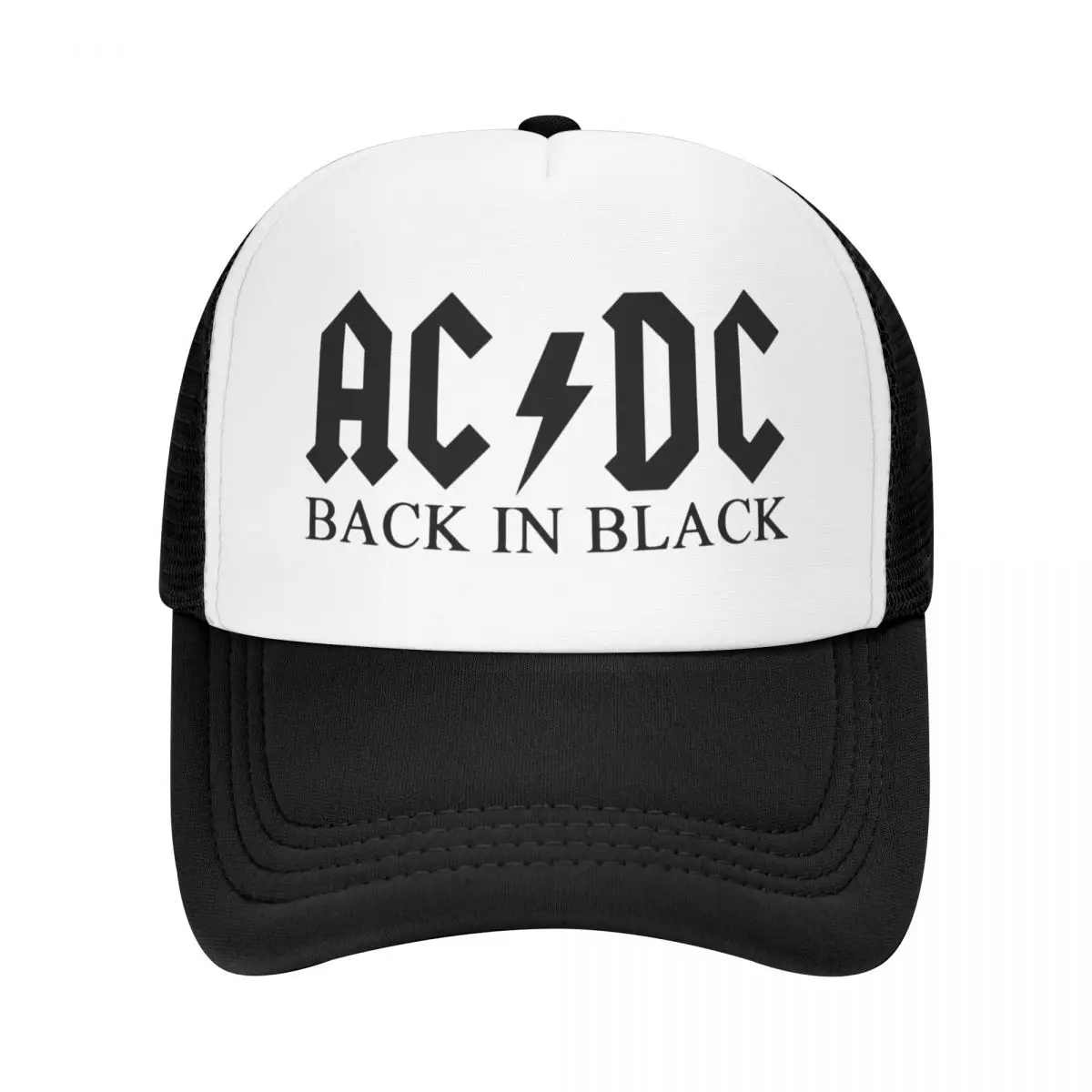 Sombrero de camionero personalizado para hombre y mujer, gorra de béisbol de Metal pesado, ajustable, Snapback, color negro, AC DC