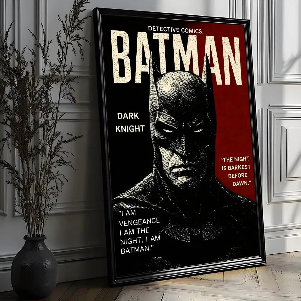 Фото Постер B-BatmanS HD Art, наклейка на стену, декор для комнаты, водонепроницаемый декор для дома, гостиной, бара, эстетическое украшение №4