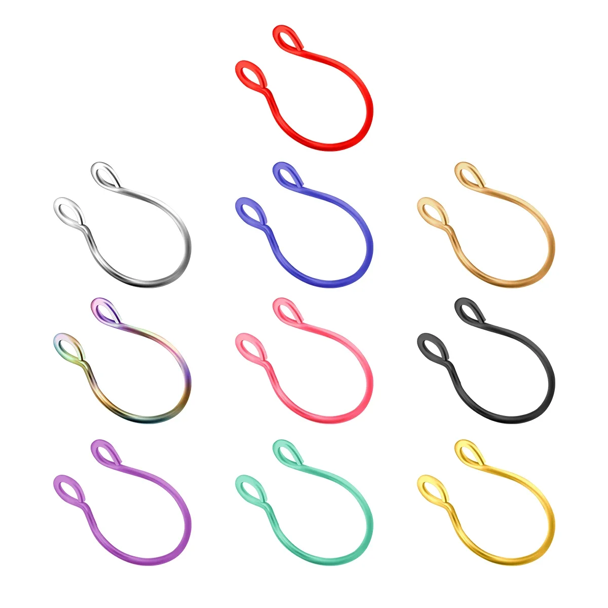 U-образное кольцо для имитации пирсинга в носу нержавеющая сталь