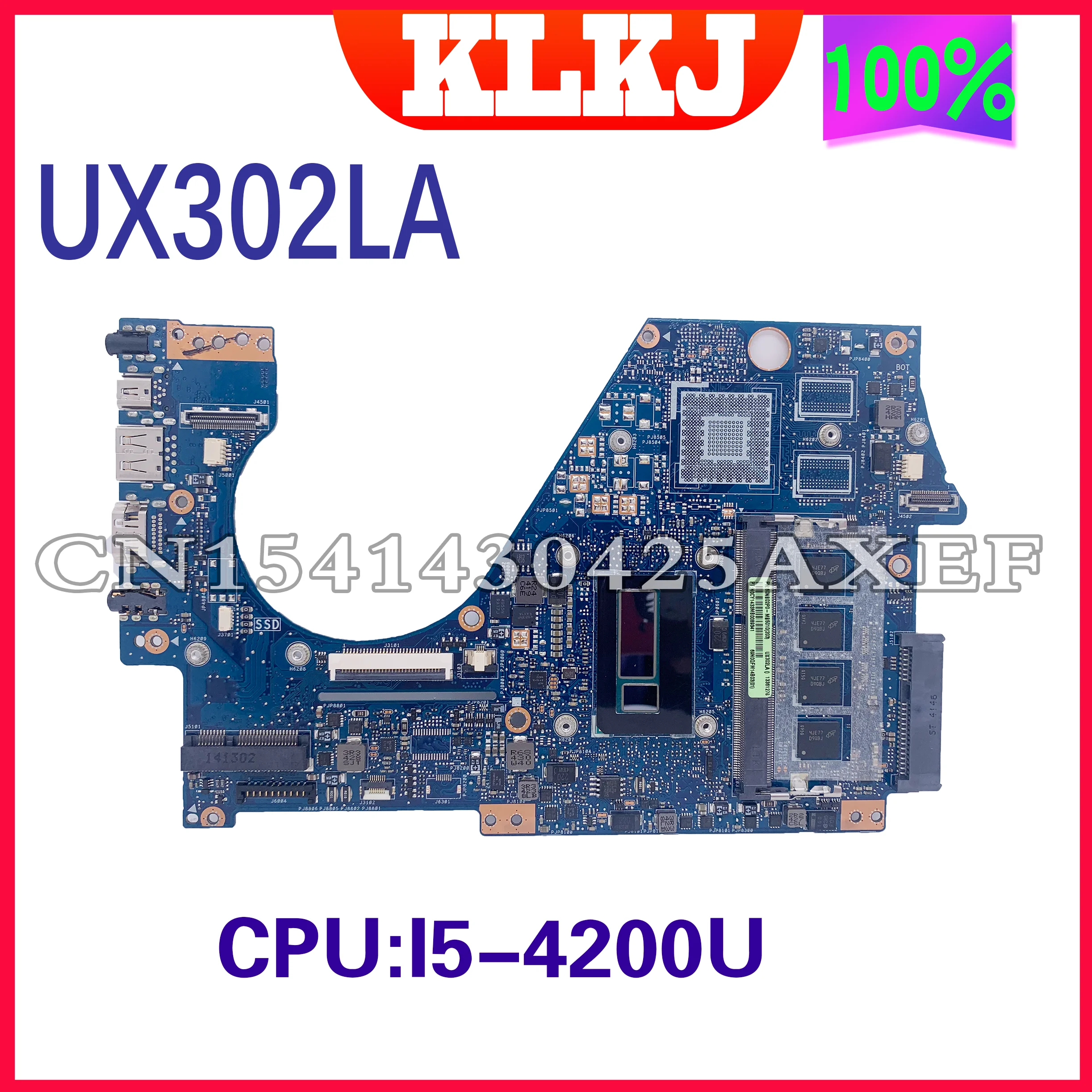 

UX302 Laptop Motherboard For ASUS UX302L UX302LG UX302LN Original Notebook Mainboard 4GB-RAM I5-4200U I7-4500U GT730M-2GB or UMA