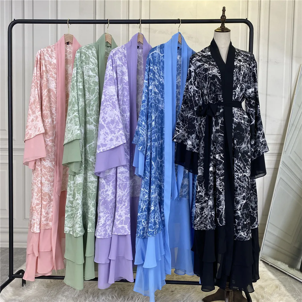 Open Kaftan Dubai Abaya Turkey Kimono Cardigan Islam Clothing Muslim Hijab Dress Abayas for Women Jilbab Caftan Djellaba Femme