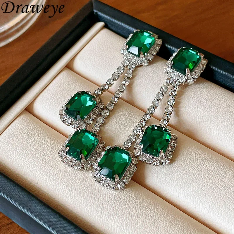 Серьги Draweye со стразами для женщин винтажные ювелирные изделия с кисточками