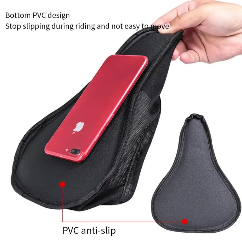 

Mtb Saddle Bicycle Cushion Cover Non-slip Bike Padded Cushion Cover Thickening Black Bicycle Saddle Cycling Equipment Silicone
