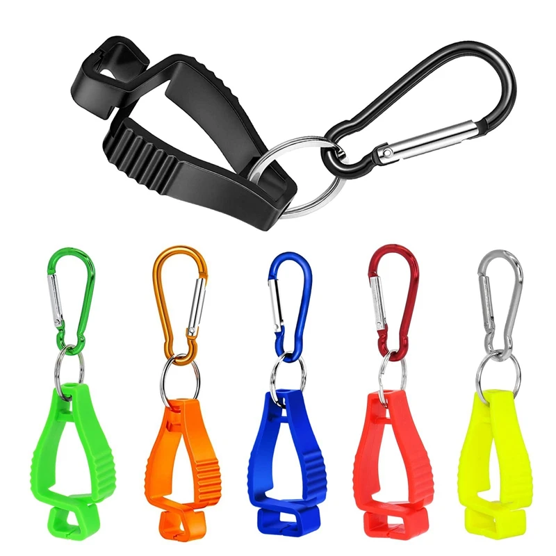 

NEW-6Pcs Glove Clips For Work Glove Holders Glove Belt Clip With Metal Carabiners For Construction Worker Guard Labor