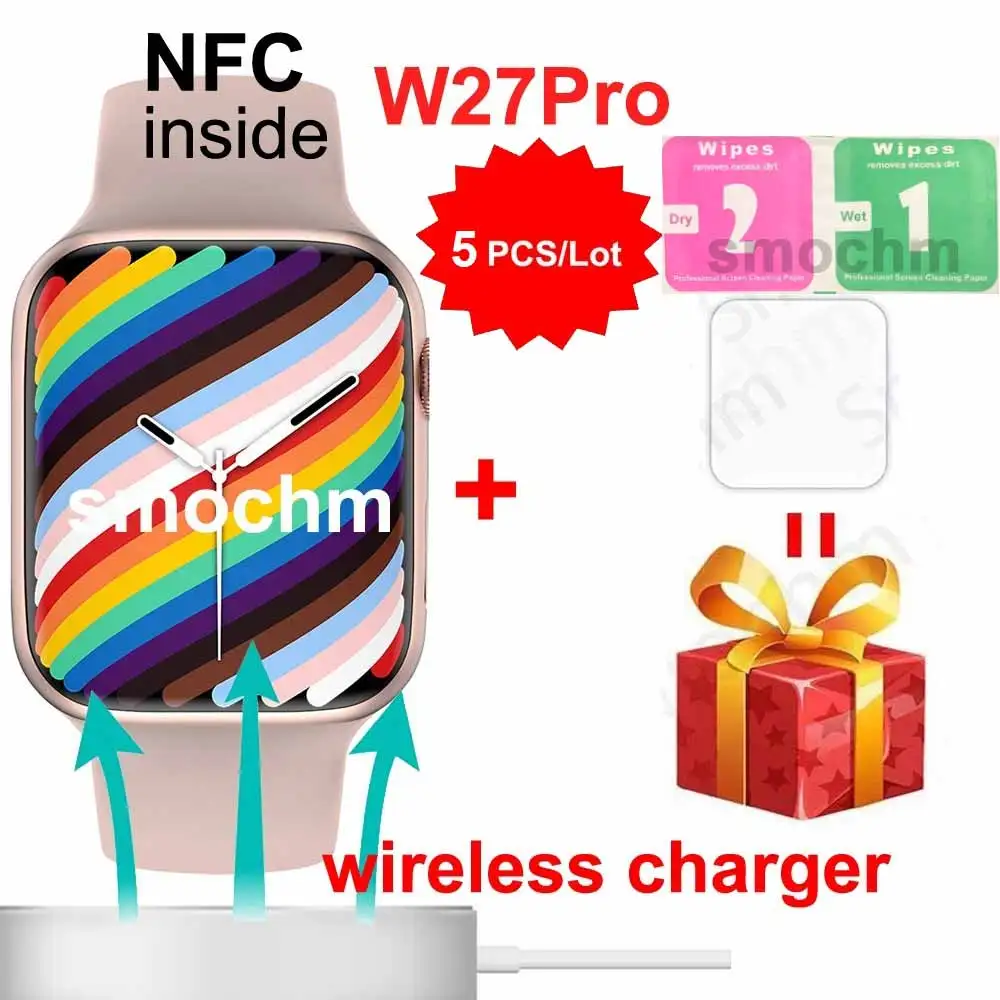 

Смарт-часы Smochm W27Pro W27Max, водонепроницаемые умные часы с NFC, совместимы с Bluetooth, с функцией вызова, с индивидуальными лицами, 5 шт./лот