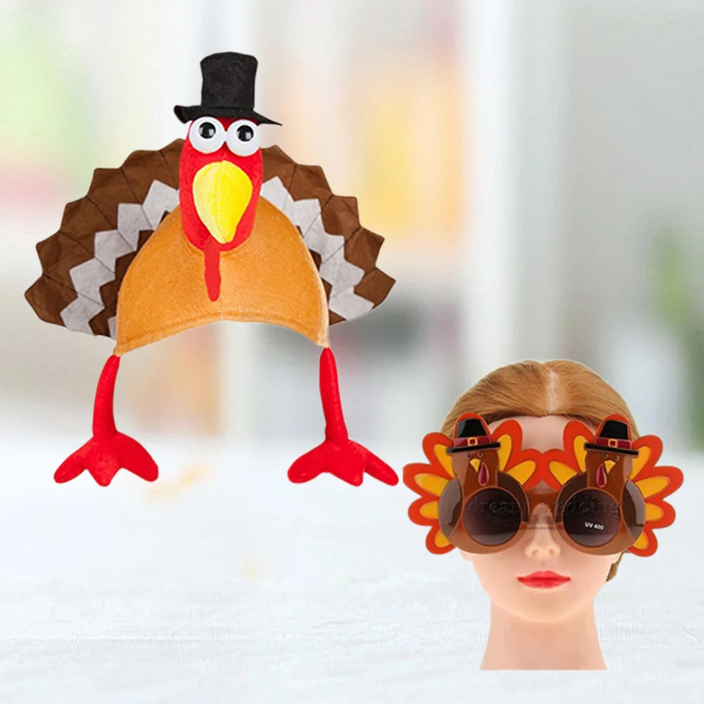 

2 Creative Dress Hat and Glassess for Carnival Party Thanksgiving