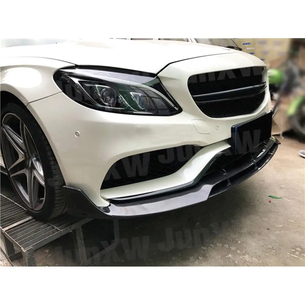 Спойлер переднего бампера автомобиля из углеродного волокна для Mercedes C Class Benz W205