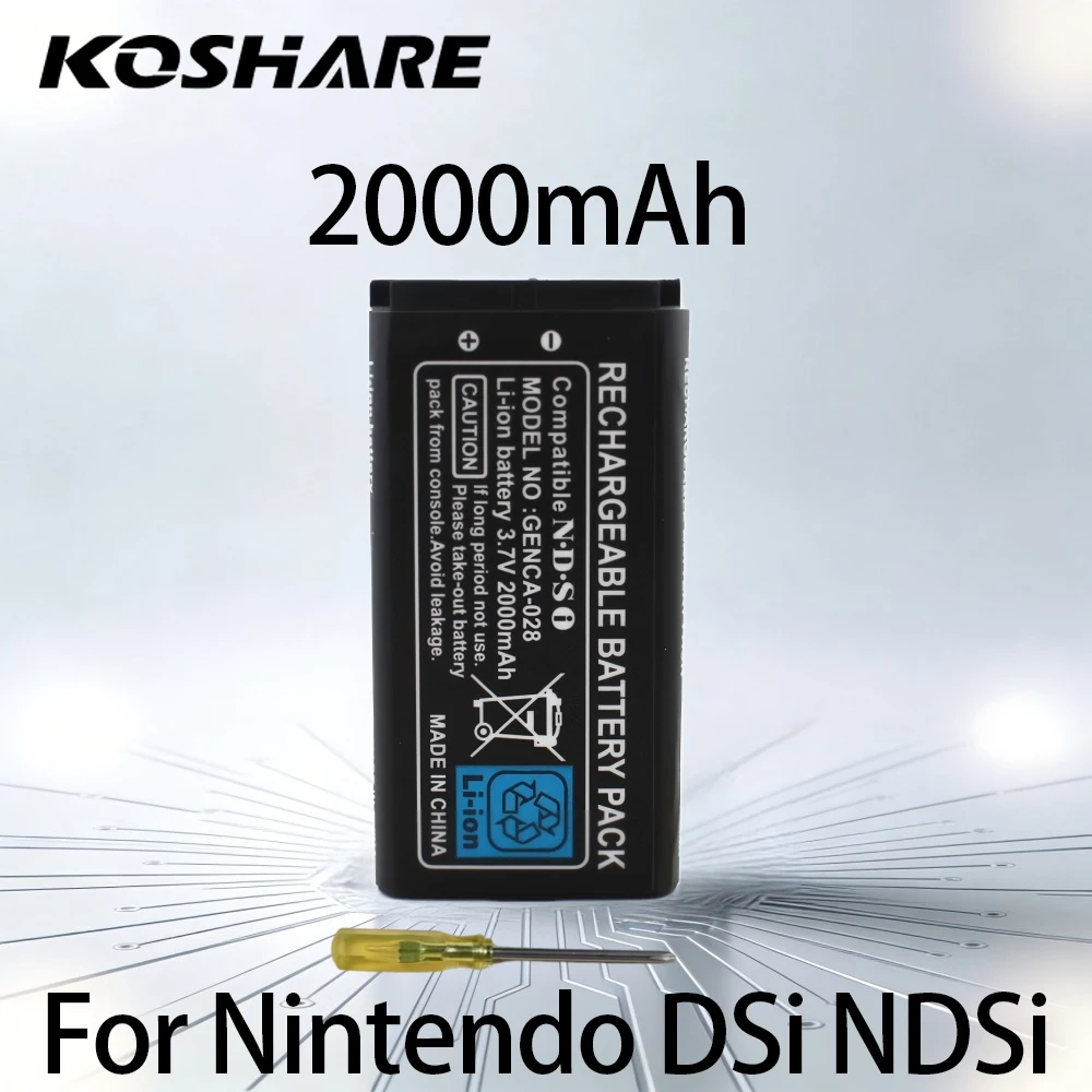 Фото Аккумуляторная батарея KOSHARE 2000 мАч 3.7В TWL-003 + набор инструментов для Nintendo DSi NDSi №2
