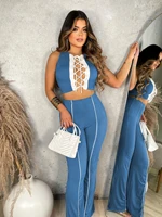 fashion ribbed cut out vest micro lap butt lift sexy 2 piece suit women 2022 summer streetwear bodycon party club outfits