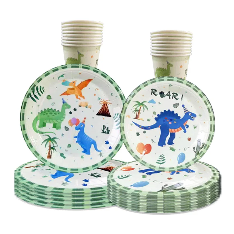 

Dinosaur Dinosaur Theme Disposable Tableware Jungle Safari Roar Napkin Plate Cup Wild Roar Boy Happy Birthday Party Decor