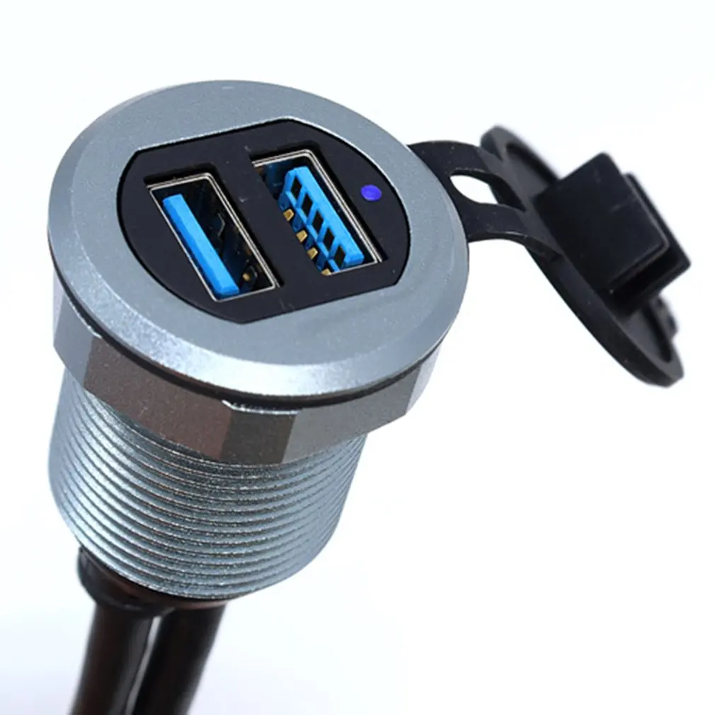 

Car Instrument Data Cable 2USB3.0AMtoAF Waterproof Cable Extension Cable PVC Durable Material Cable Adapter