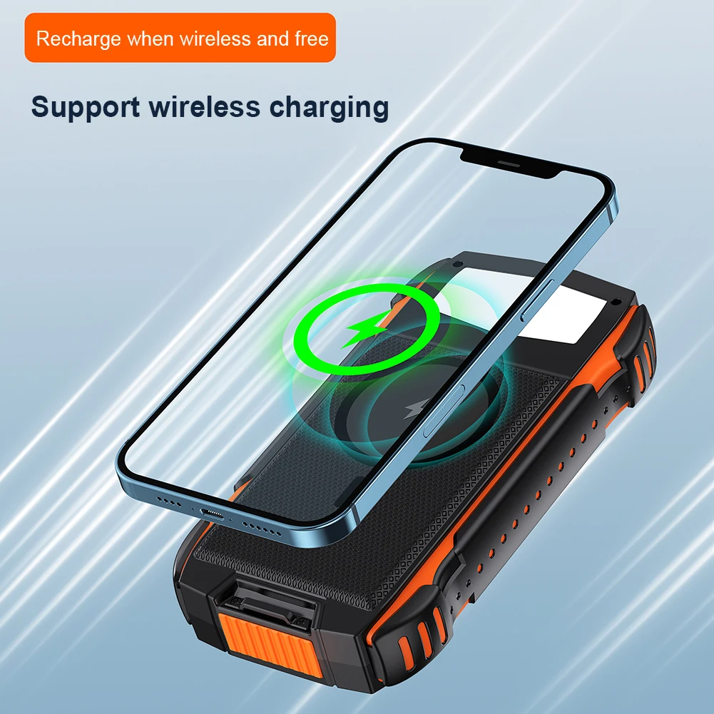 

20000mAh Solar Power Bank PD 22.5W IP66 Waterproof External Battery Charger Powerbank 4 Ports 4 Output 3 Input Outdoor Emergency