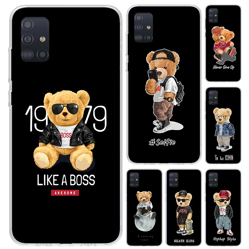 Модный брендовый чехол с медведем для телефона Samsung Galaxy A51 A50 A71 A70 A41 A40 A31 A30S A21S A20S A10S