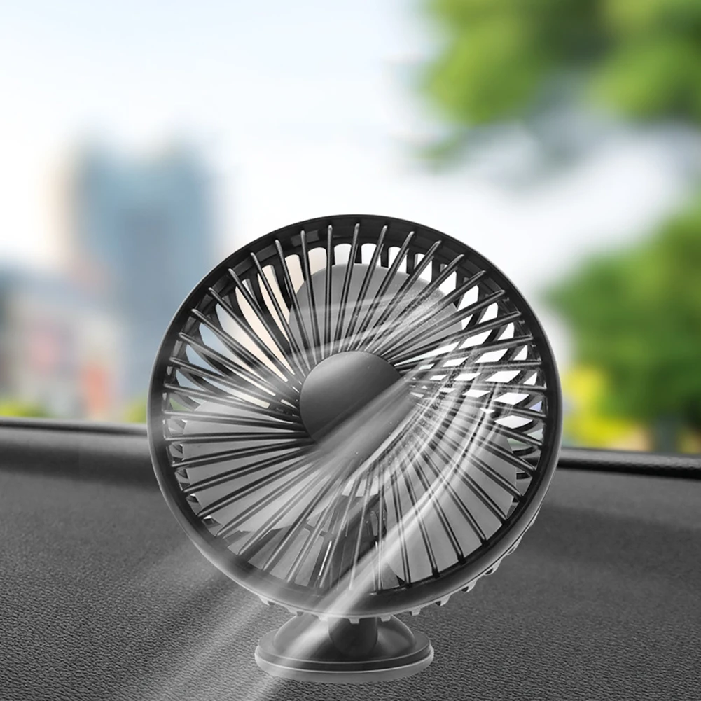 

New Style USB Car Fan Suction Cup Car Seat Back Single Head Car Fan 12V24V Universal Large Wind Three Speed Control USB Car Fan