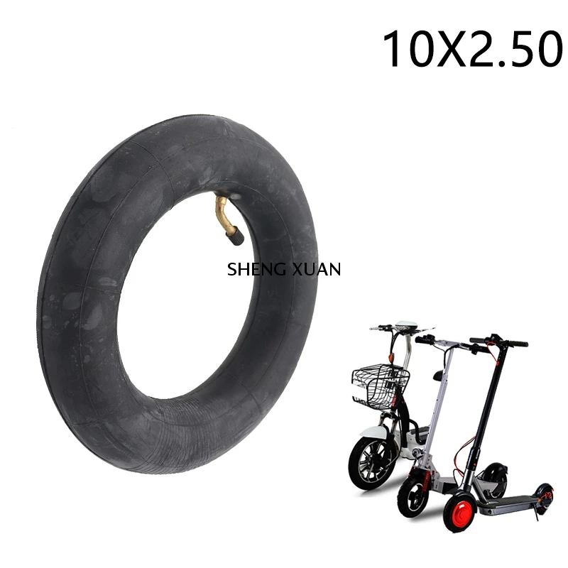 

Высокое качество 10x2,50 с изгибом клапана подходит для 10-дюймовых электрических скутеров баланс велосипеда Шины аксессуары