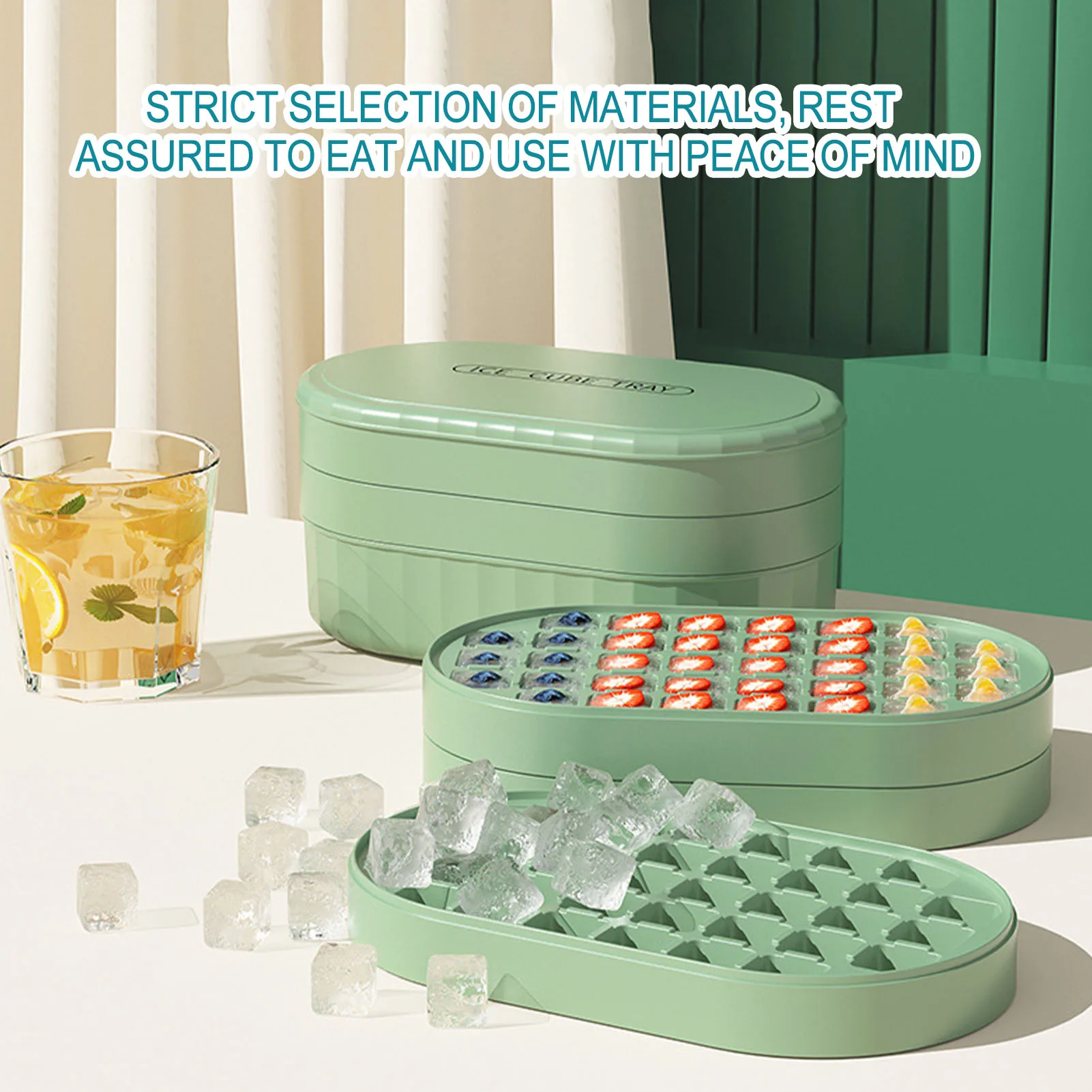 

Поднос для льда с ящиком для хранения, быстросъемные формы для льда, ленивый льдогенератор для коктейлей, виски, баров, кухонные инструменты...