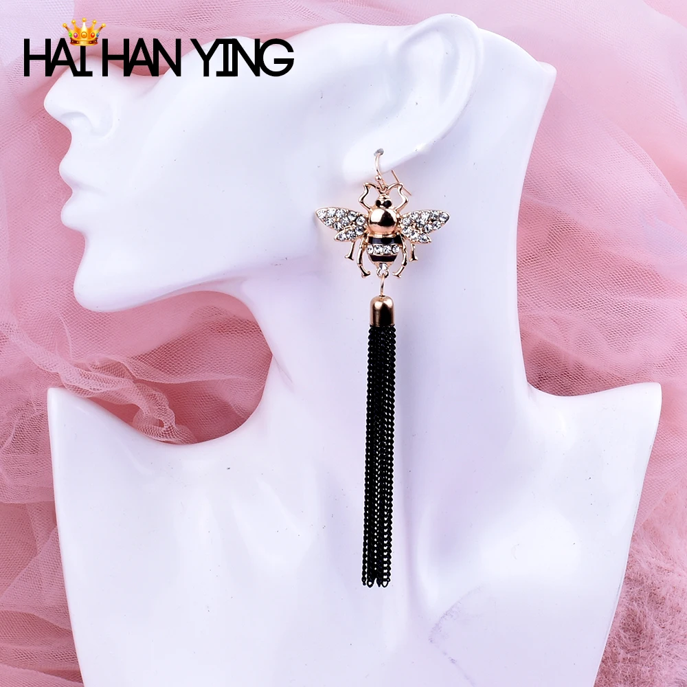 

New Women's Long Tassel Bee Animal Drop Earrings Fashion Tassle Earrings Jewelry Funny Boucle D'oreille Femme Earrings