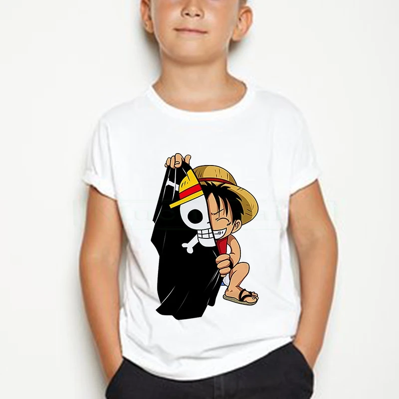 

New One Piece Luffy teenager T shirt Casual Tshirt homme O neck Streetwear Kid t-shirt Boys Clothes T shirt Anime Summer Top Tee