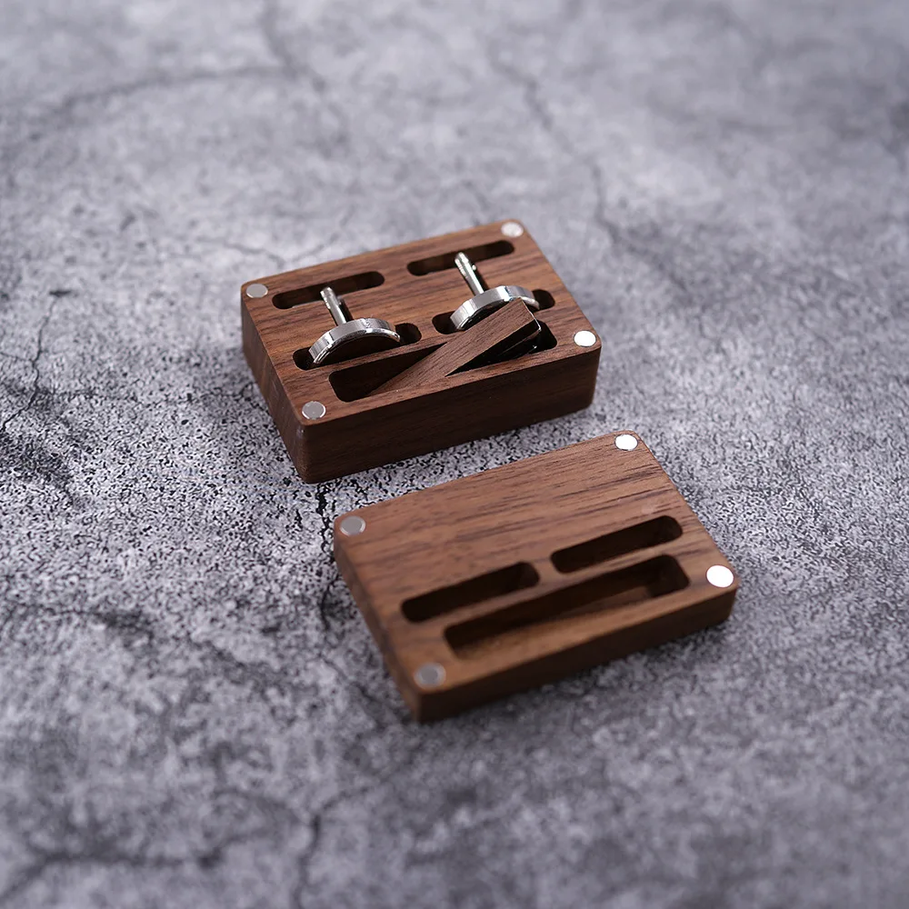 

Мужские запонки в стиле ретро, черные, ореховые, деревянные, круглые