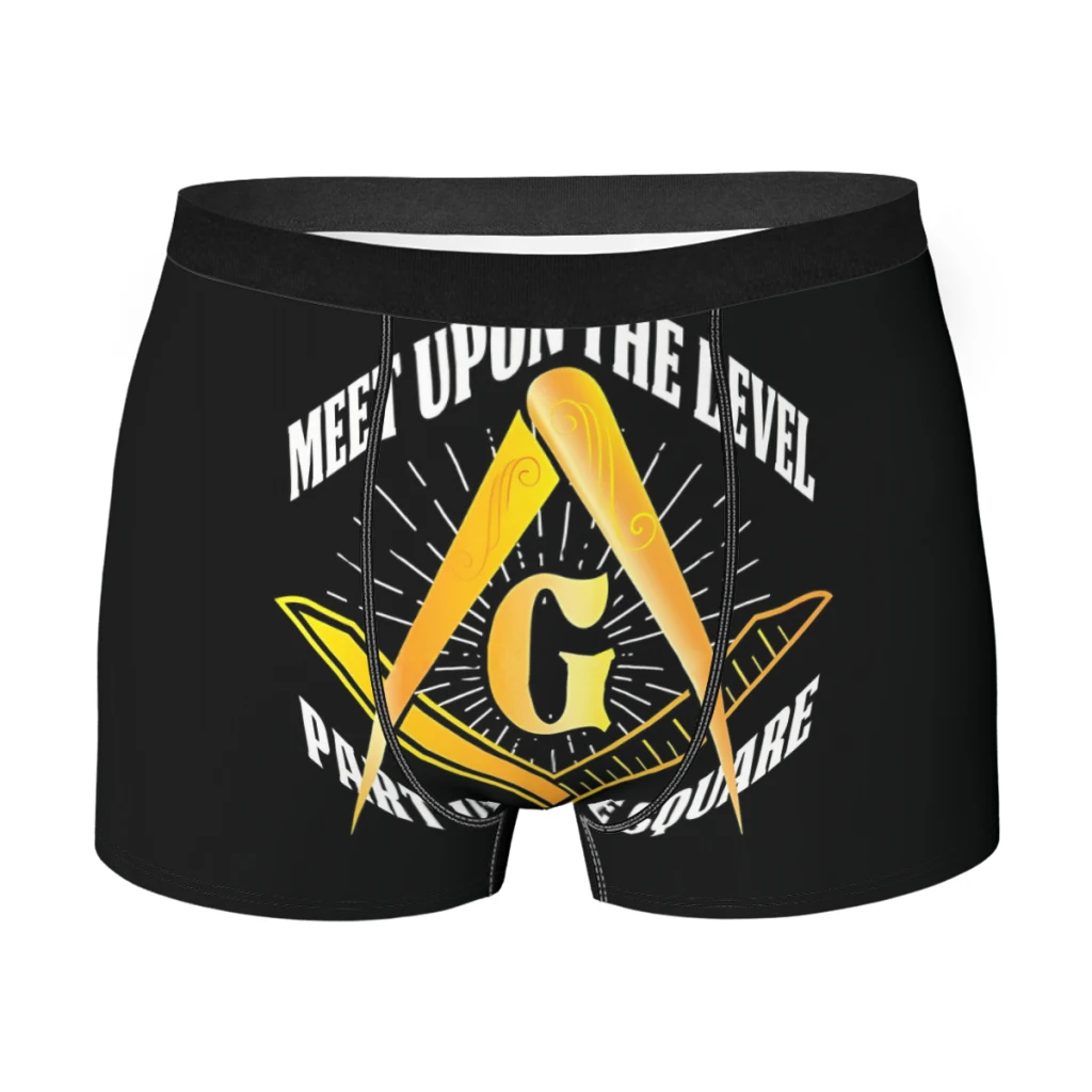 

Masonic Lodge 2B1 Ask1 Square Compass Man's Boxer Briefs Freemason Breathable Creative Underwear High Quality Print Shorts