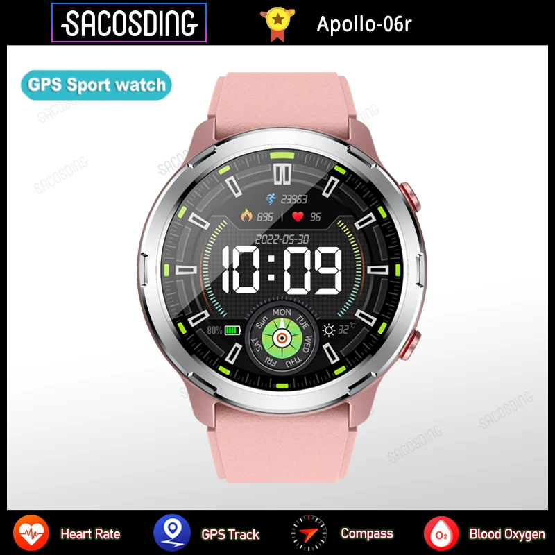 

New Smart Watch GPS Sport Track Heart Rate Monitor 300mAh Battery Outdoor Compass Waterproof Swim Smartwatch Weather Custom Dial