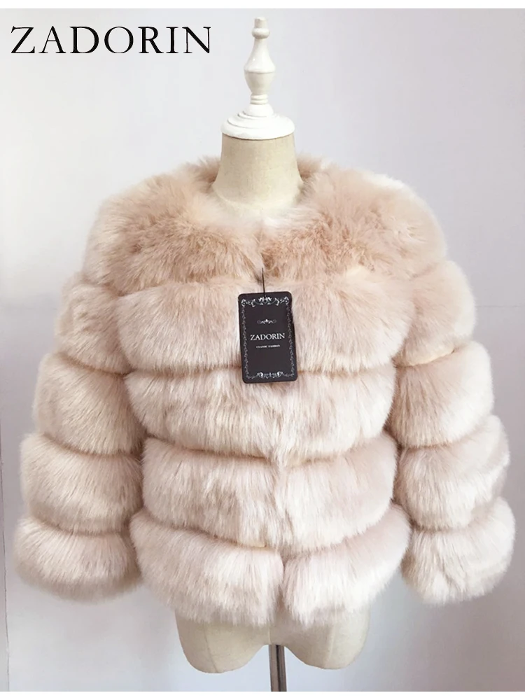 ZADORIN S-4XL Mink Coats Women Autumn Winter Top Fashion Pink FAUX Fur Coat Elegant Thick Warm Faux Fur Jackets For Women 2022