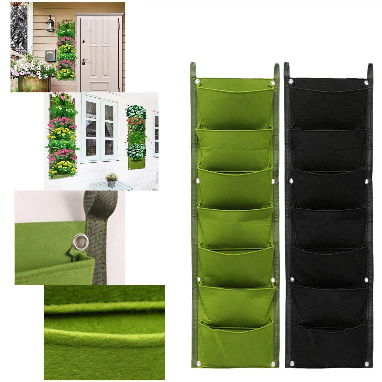 

Wall Hanging Planting Bags 7 Pockets Plant Grow Bag Planter Vertical Garden Vegetable Living Bonsai Bag Flower Dropshipping