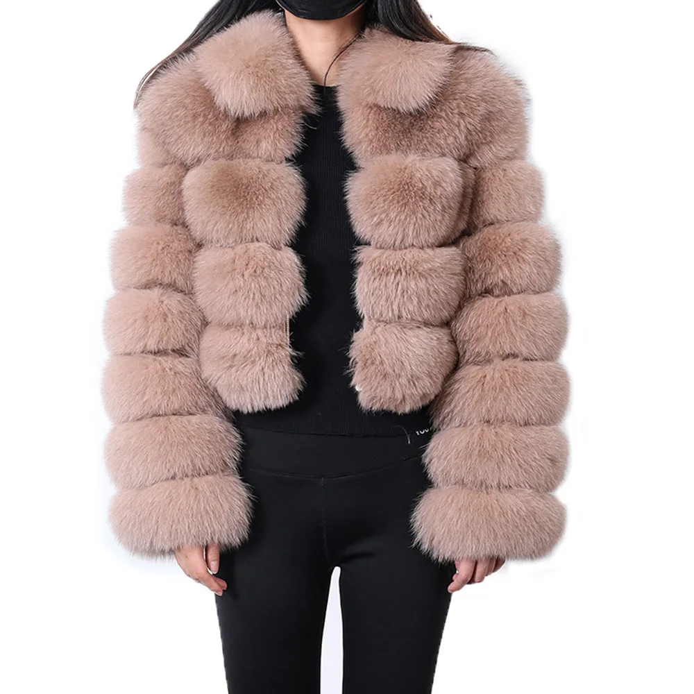 2022 Top Winter Jacket Real Fox Boutique Fur Coats Long -Sleeve Multi -Color Fur Coat Natural Fur Fur Coat Women enlarge