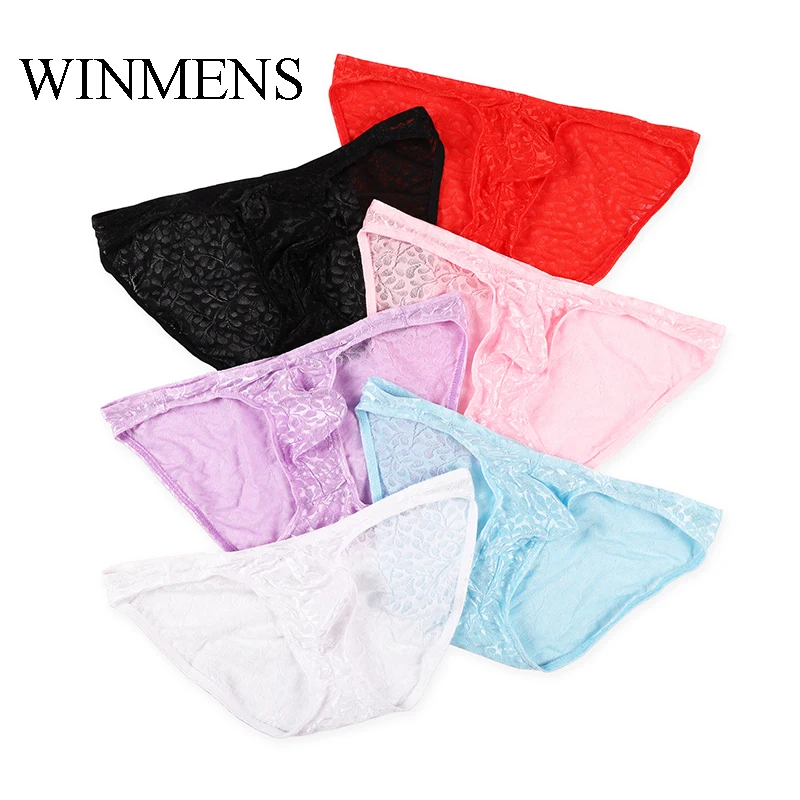 5 шт./партия мужские трусы бикини с заниженной талией