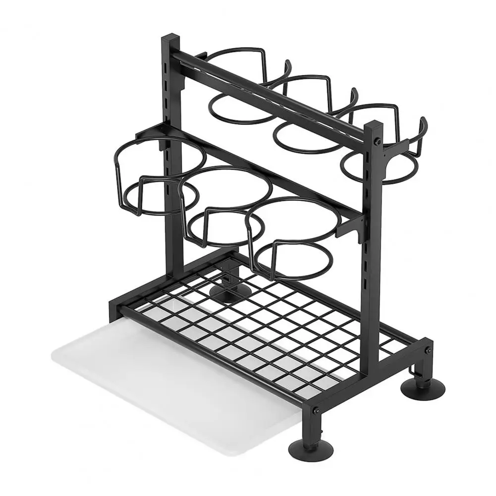 Полка для хранения Противоскользящий держатель бутылки с водой 2-уровневая полка