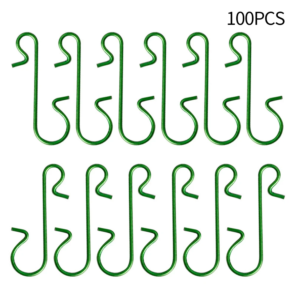 

100PCS Christmas Ornament Metal S-Shaped Hooks Holders Christmas Tree Ball Pendant Hanging Decoration For Home Navidad
