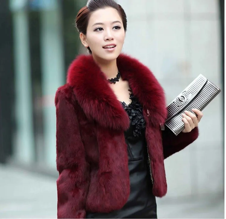 Autumn Faux Mink Faux Fur Short Female Faux Faux Fur Fox Fur Collar Rabbit Hair Short Coat Coat Batch Skinny Lady Clothes