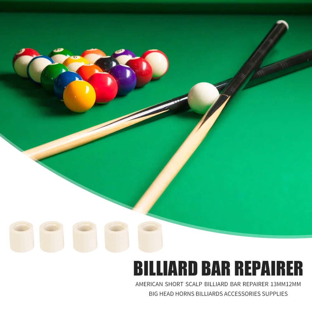 

Durable Ferrulesl Classic Delicate Texture 5pcs Billiards Snooker Ferrules ABS Pool Cue Ferrules Repair Tool 12mm/13mm