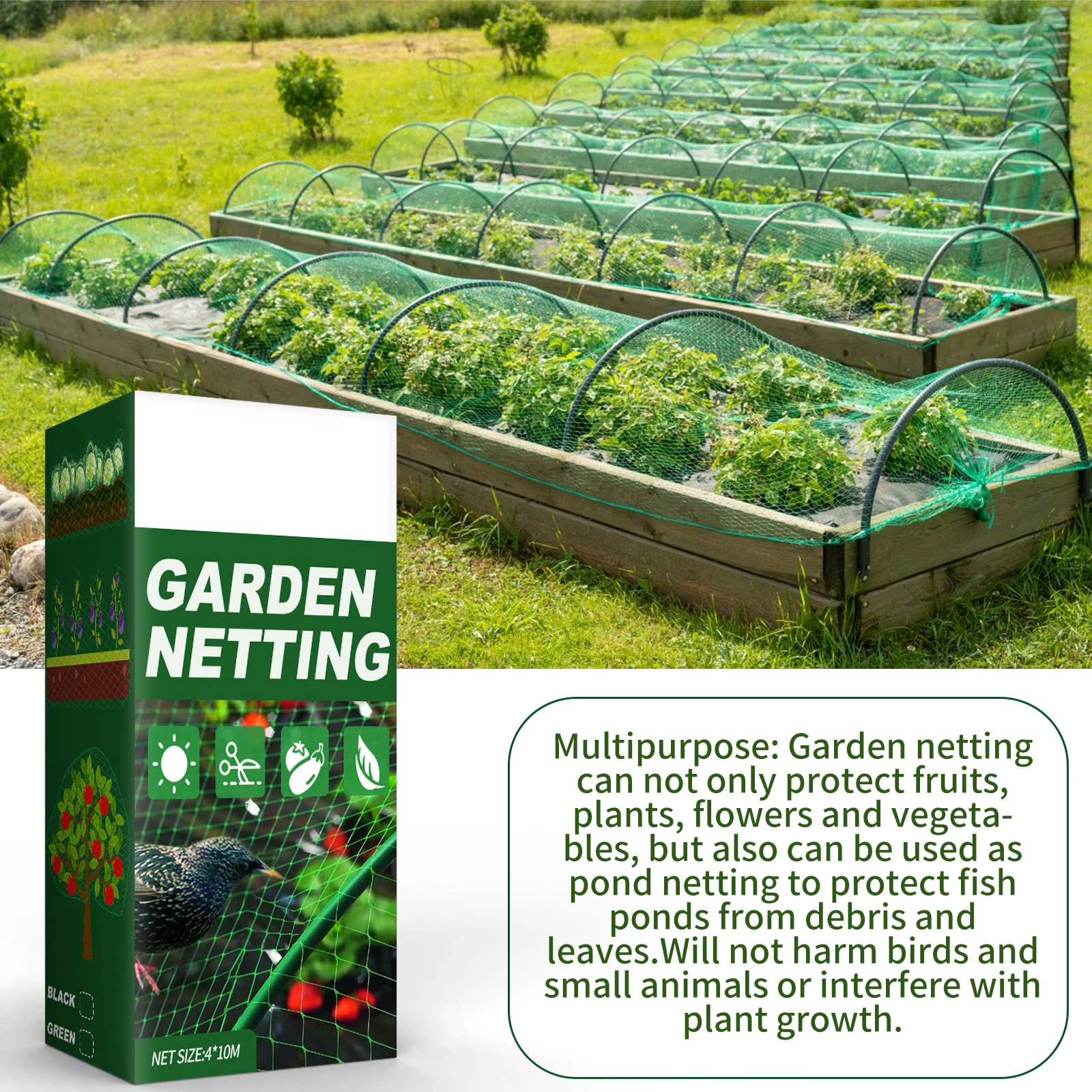 

Multipurpose Garden Netting Reusable Heavy Duty Plant Grow Fence for Fruits Vegetables Vining Plants XR-Hot
