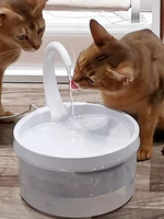 2l automatic cat water fountain power off when lack of water led light usb powered dog drinking bowl swan neck shaped dispenser