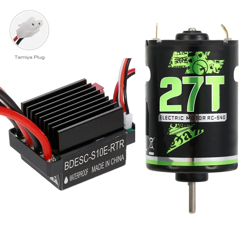 Щеточный двигатель 20T 27T 35T 45T 540 и щеточный ESC 1/10 A для радиоуправляемого автомобиля Axial SCX10 90046 Traxxas TRX4 D90 HSP Tamiya Redcat HPI