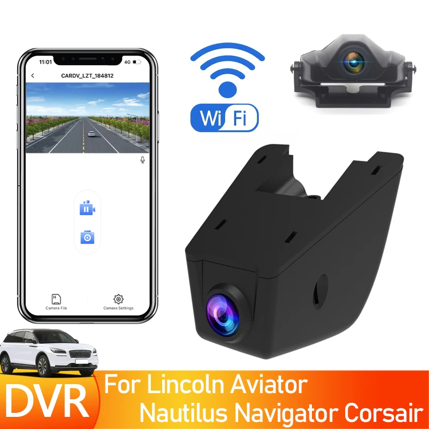 

Dashcam For Lincoln Aviator Nautilus Navigator Corsair 2020 2021 2022 2023 Plug and play Dash Cam Camera 4K,Special Car DVR WIFI
