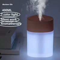 400ml mini air humidifier ultrasonic aromatherapy diffuser portable sprayer usb essential oil atomizer with led lamp for home