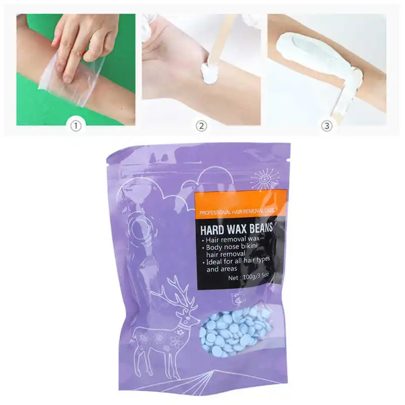 

liddy 100g/3.5oz Hair Removal Wax Bead Natural Mild Hard Wax Bean for Face Bikini Legs Underarm for Women