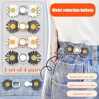 jeans tightening waistband pin adjustable button metal daisy shape pants waist fixed buckle brooch jewelry accessories