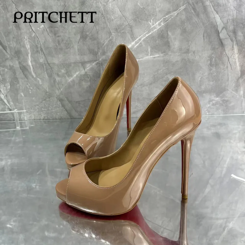 Женские туфли-лодочки на высоком каблуке с открытым носком