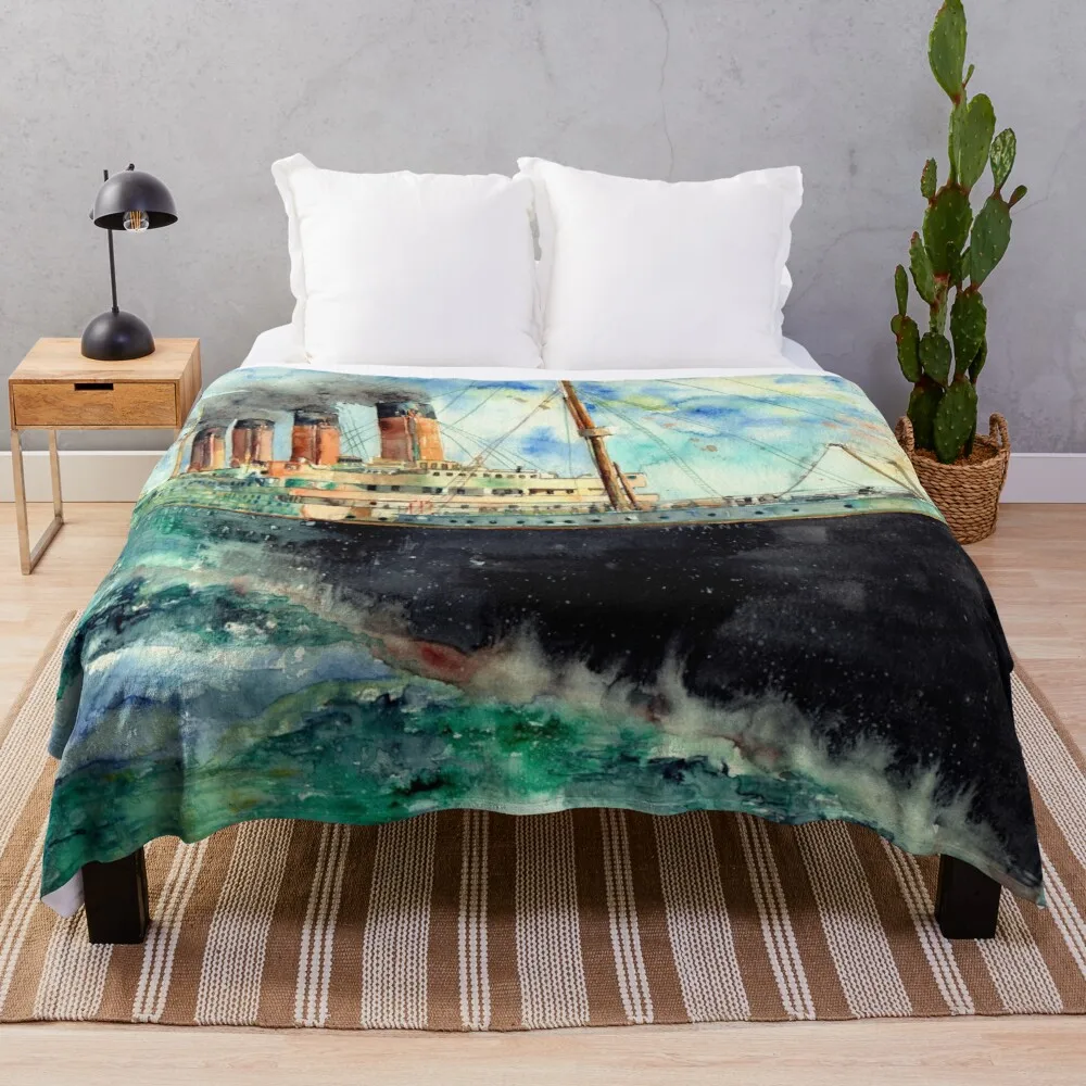 

Rms titanic branco estrela linha navio 1912 lance cobertor fina microfibra