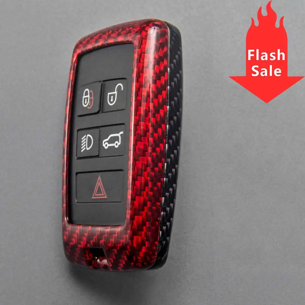 

Real Carbon Fiber Car Remote Key Cover Case Fob For Land Rover Range Rover Sport Evoque Freelander 2 For Jaguar XF XJ XJL XE