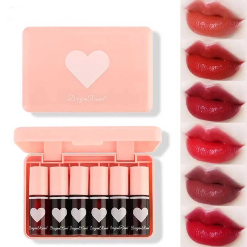 

6Pcs Waterproof Lip Gloss Set Stain Long Lasting Liquid Lipstick Non-Stick Moisturizer Matte Lipsticks Women Ladies Students