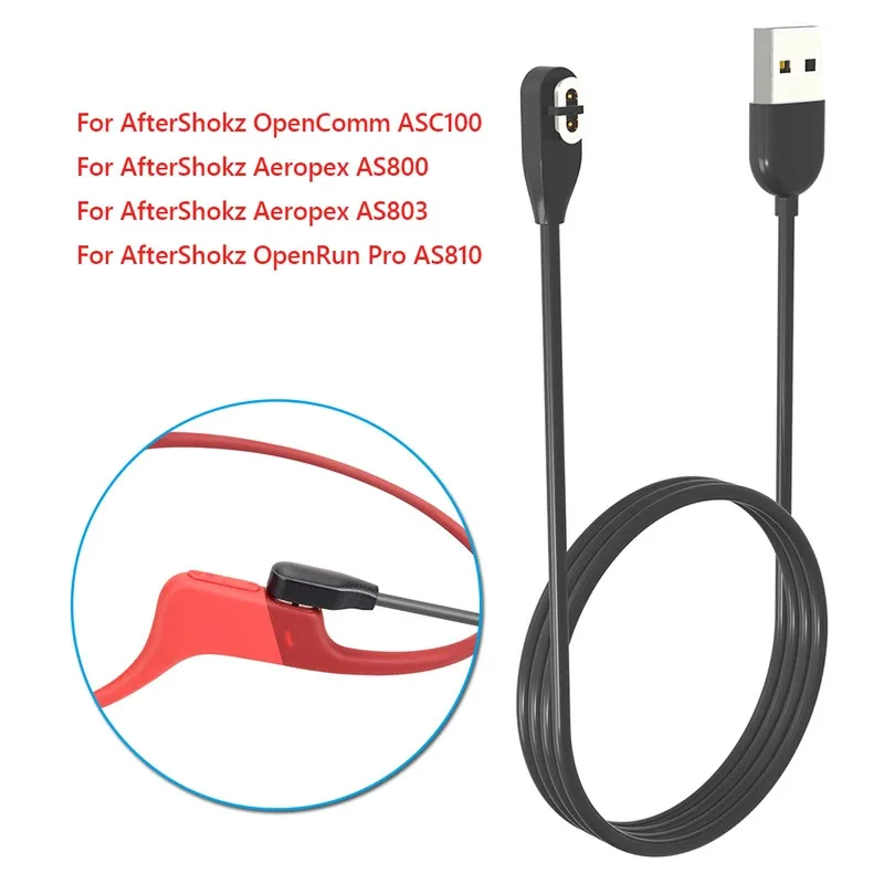Фото Зарядное устройство для наушников с костной проводимостью для Aftershokz Aeropex AS800/S803/S810 Shokz OpenRun Pro, магнитный зарядный кабель USB/Type-C №2