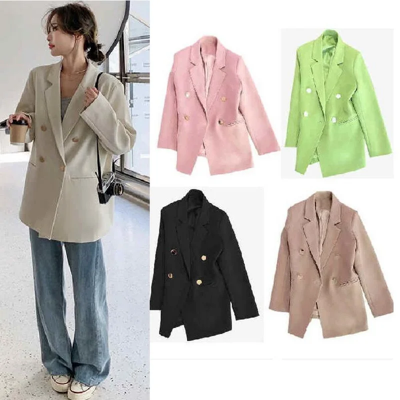 

Blazers Women Spring Summer Fashion Jackets Office Ladies Blazers Double Breasted Outerwear