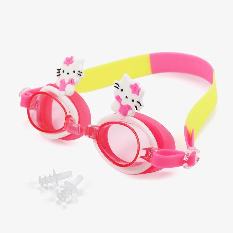 Kawaii Anime HelloKittys Cute Cartoon Swimming Goggles Waterproof Anti-fog KT Cat Kids Toy Gifts |