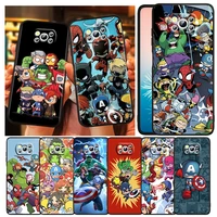 marvel cartoon avengers for xiaomi civi mi poco x4 x3 nfc f3 gt m4 m3 m2 x2 f2 pro c3 4g 5g soft tpu cover black phone case